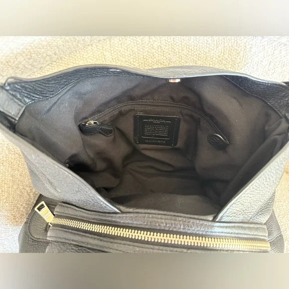 Coach Black Leather Shoulder Bag with Silver Hardware - Picture 7 of 12